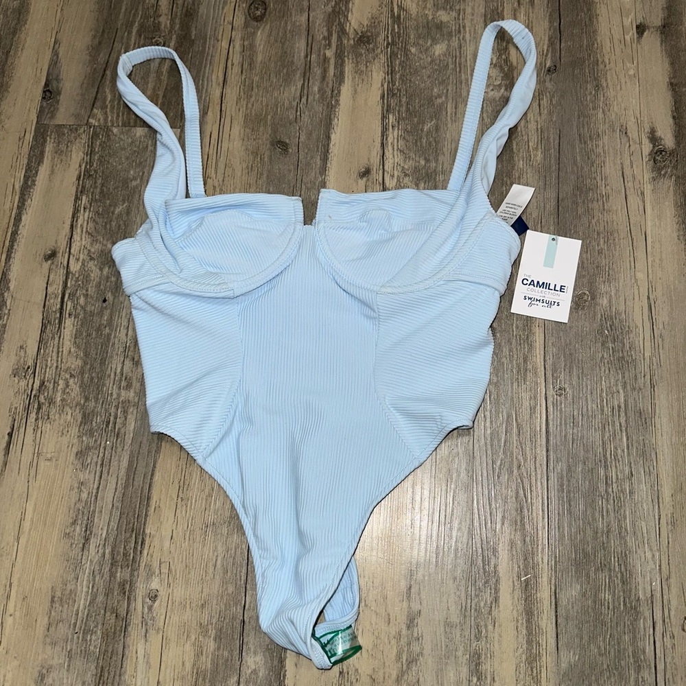 Light Blue High-Cut Swimsuit NWT